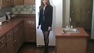 Sexy housewife is wildly fucking on the kitchen with her boyfriend