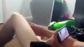 Watch my friend cumming while he's watching porn