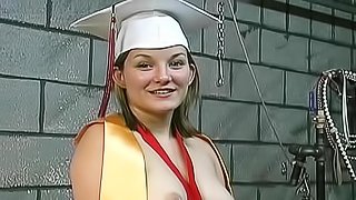 College graduate in first bondage session