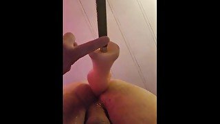 Ass pounding by fuck machine till my ass cums