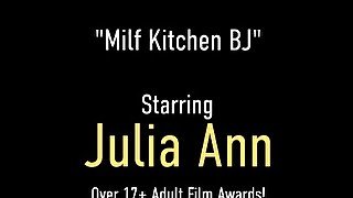 Kitchen MILF BJ! Big Breasted Blonde Julia Ann Wants Your Milk For Dinner!