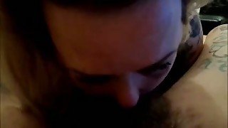 Filthy and chubby British slut blowing my cock on cam