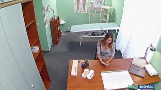 Hidden camera at the doctor's office records Ani riding her Doc