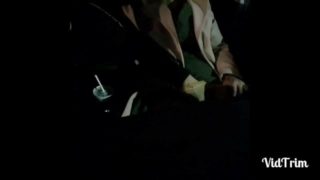 Step son plays with step mom pussy in the car ending with blowjob 