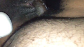 Black pussy is ready for some pussy stimulation workout with vibrator