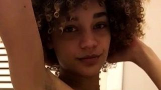 Sensuous ebony teen flaunts her naked body for the camera