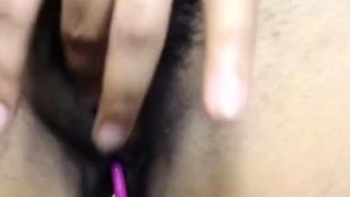 busty latina fingering her juicy hairy pussy