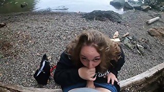 Bbw sucks tinder dates cock by the water