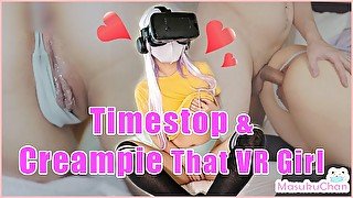 Timestop And Creampie My Roommate While She Masturbate in VR Set
