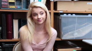 Cute blonde shoplifter teen got caught and punished