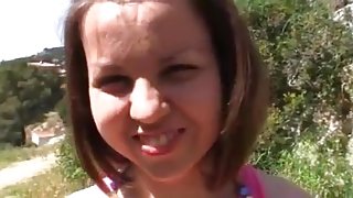 Cute girl blowjob outdoors