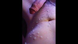 Amazing massive cum on myself