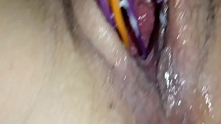 blindfolded close up squirting playtime anal