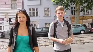 Brutal guy fucking a hot chick in front of her bf