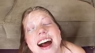 Adorable Shawna Lenee sucks tow big cocks and gets facialed