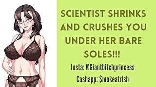 Scientist SHRINKS And SQUISHES You With Her Feet! Giantess CUMS as She CRUSHES Your Tiny Body!