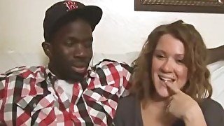 Thick busty white slut takes on a big black cock