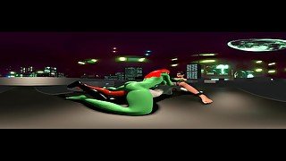 360 VR Futa Harley Quinn and Poison Ivy Fuck Robin