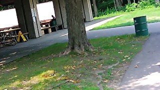 caught sexy milf at park and almost got caught as i nut in her pussy