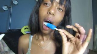 Ebony ASMR Ice Cream Sucking