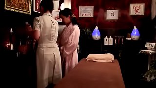 Skilled Asian masseuse is going to make her lesbian client cum