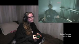 BBW Gamer Girl Drinks and Eats While Playing Resident Evil 2 Part 16