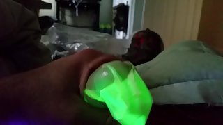 Glow in the dark condom masturbation