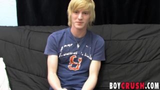 Barely legal twink is eager to stroke his dick on the casting