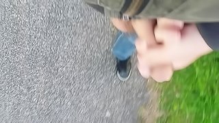 Public Jerking - Part 6 Dog walk cheeky wank on the way home