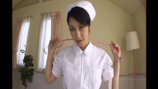 Asian nurse sucking hard on a fat dick pov