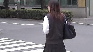 Hot college babe got skirt sharked after crossing the street