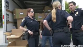 Black homie fucks two police sluts in a truck to avoid incarceration