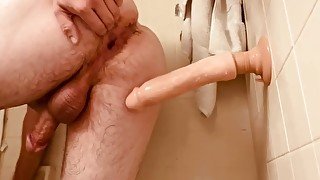 Huge 9.5in dildo in Sam’s ass!