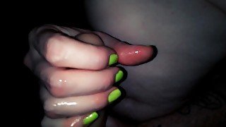 FTM Queer Painted Nails Handjob and Masturbation Solo