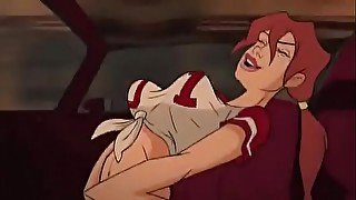 Animated redhead girl accidentally fell on a friend's stiff dick