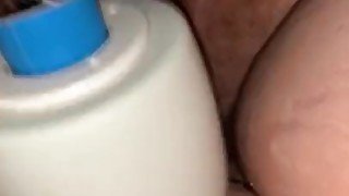 Vibrating his chastity cage until he cums on my pussy Part 2