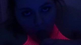 Barely legal teens black light blowjob