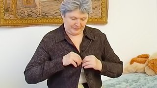 Seductive grandma solo striptease nude older mature breasts footage