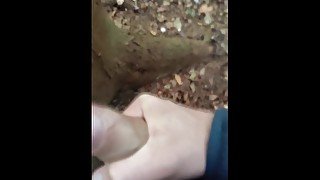 masturbation and cum in the woods