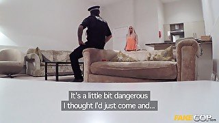 Professional escort Jade Wilson drops on her knees to please a cop