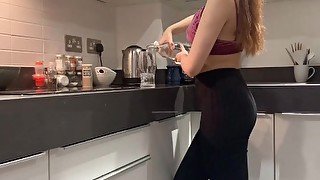 MissMooncake - Asian Teen Whore Fucked by White Cock in Her Kitchen + Orgasm