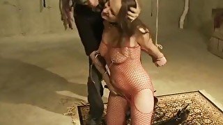 Rope Bound And Face Fucked Sub Slut Watched By Trio Of Horny BDSM Fans