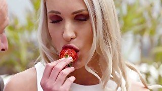 Ass to Mouth Cum Load for Kinky Blonde Stocker Angelica Grays After Long Anal Fucking