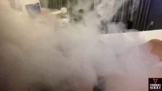 Hot Bi guy blowing clouds stroking big dick hot Cumshot on jockstrap