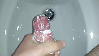 Teen masturbating after a hard day with a huge cumshot