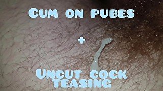 Twink boy cums on pubes while wanking (wasting time on the toilet)