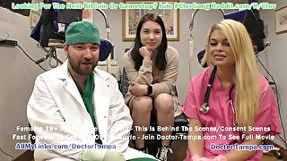 $Clov - Mina Moon Undergoes Mandatory Student Physical By Doctor Tampa & Destiny Cruz GirlsGoneGyno