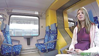 Petite Russian Spinner Has A Train Toilet Casual Sex