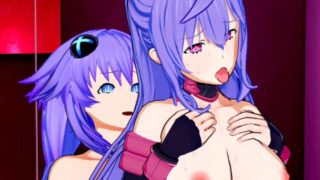 Hyperdimension Neptunia - Futanari Purple Heart X Iris Heart 3D Hentai