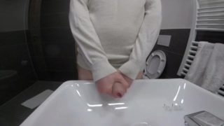 Jay lane having a quick play and cumming in the sink